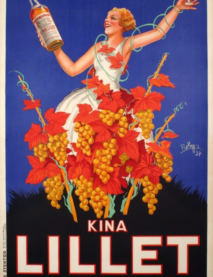 Kina Lillet French Liquour poster original by Robys 1937