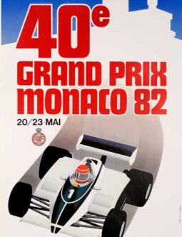 1982 Grand Prix Automobile of Monaco on linen by Grognet