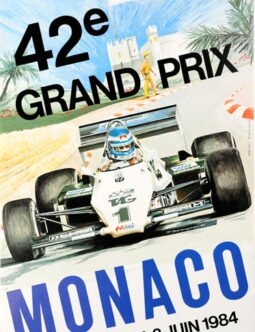 1984 Grand Prix Automobile of Monaco on linen by MIchael Turner