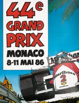 1986 Grand Prix Automobile of Monaco on linen by Grognet