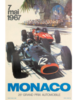 1967 Monaco Grand Prix by Michael Turner on linen