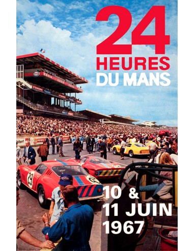 1967 24 hours du Mans (Lemans) by Andre Delourmel on linen