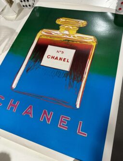 Original Authentic Andy Warhol Chanel N5 Perfume Green Blue 22 x 29 inches Original Authentic Andy Warhol Chanel N5 Perfume Green Blue 22 x 29 inches