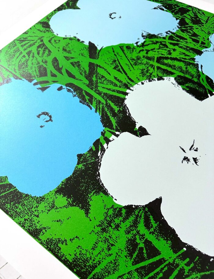 "Flowers" (Blue) by Andy Warhol 1970 Nouvelles Images Editors French printing Original Authentic