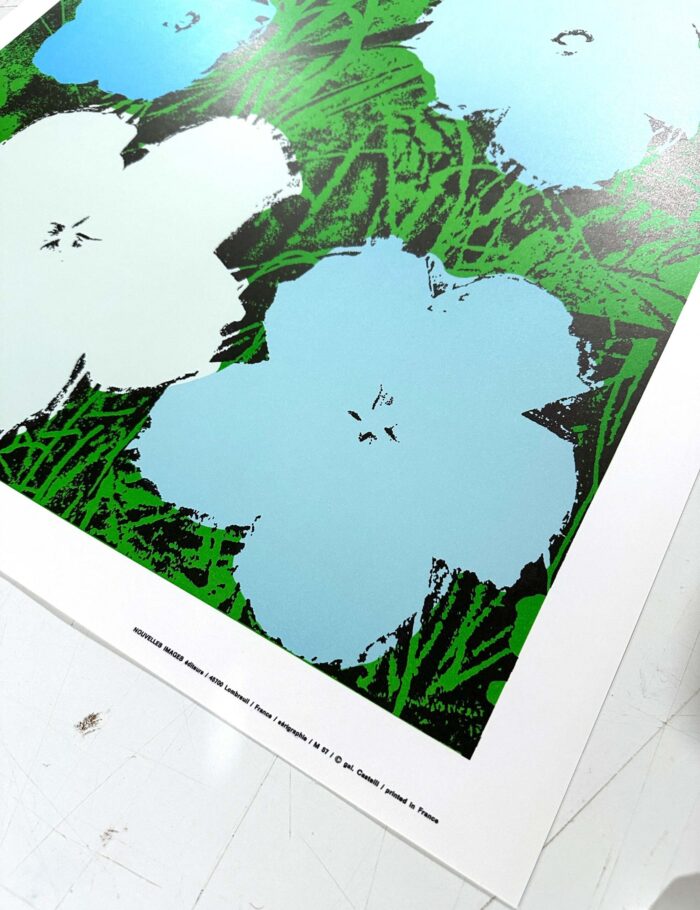 "Flowers" (Blue) by Andy Warhol 1970 Nouvelles Images Editors French printing Original Authentic