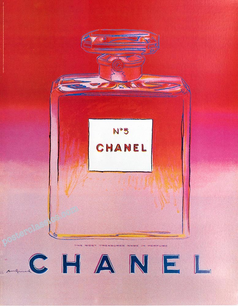 Original Authentic Andy Warhol Chanel N5 original poster Perfume Red medium Version 22 x 29 inches