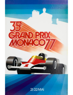 1977 Monaco Grand Prix Poster by Roland Hugon