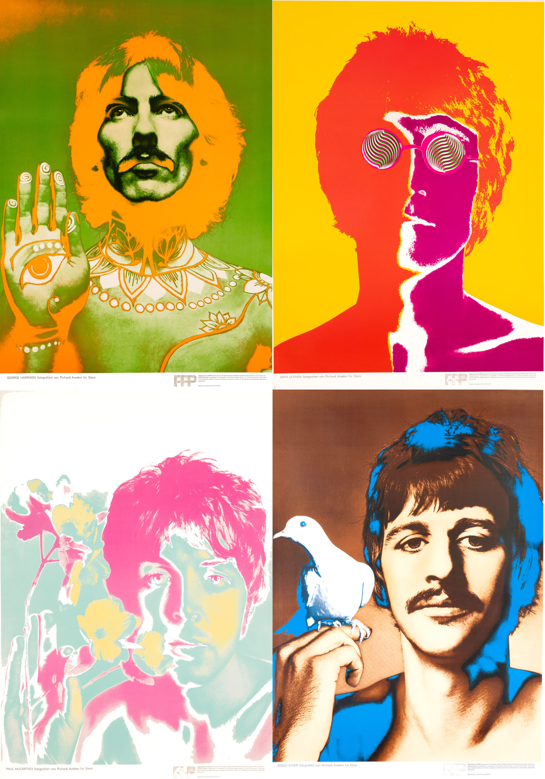 The Beatles by Richard Avedon Pop Art Poster Set (1967) originals