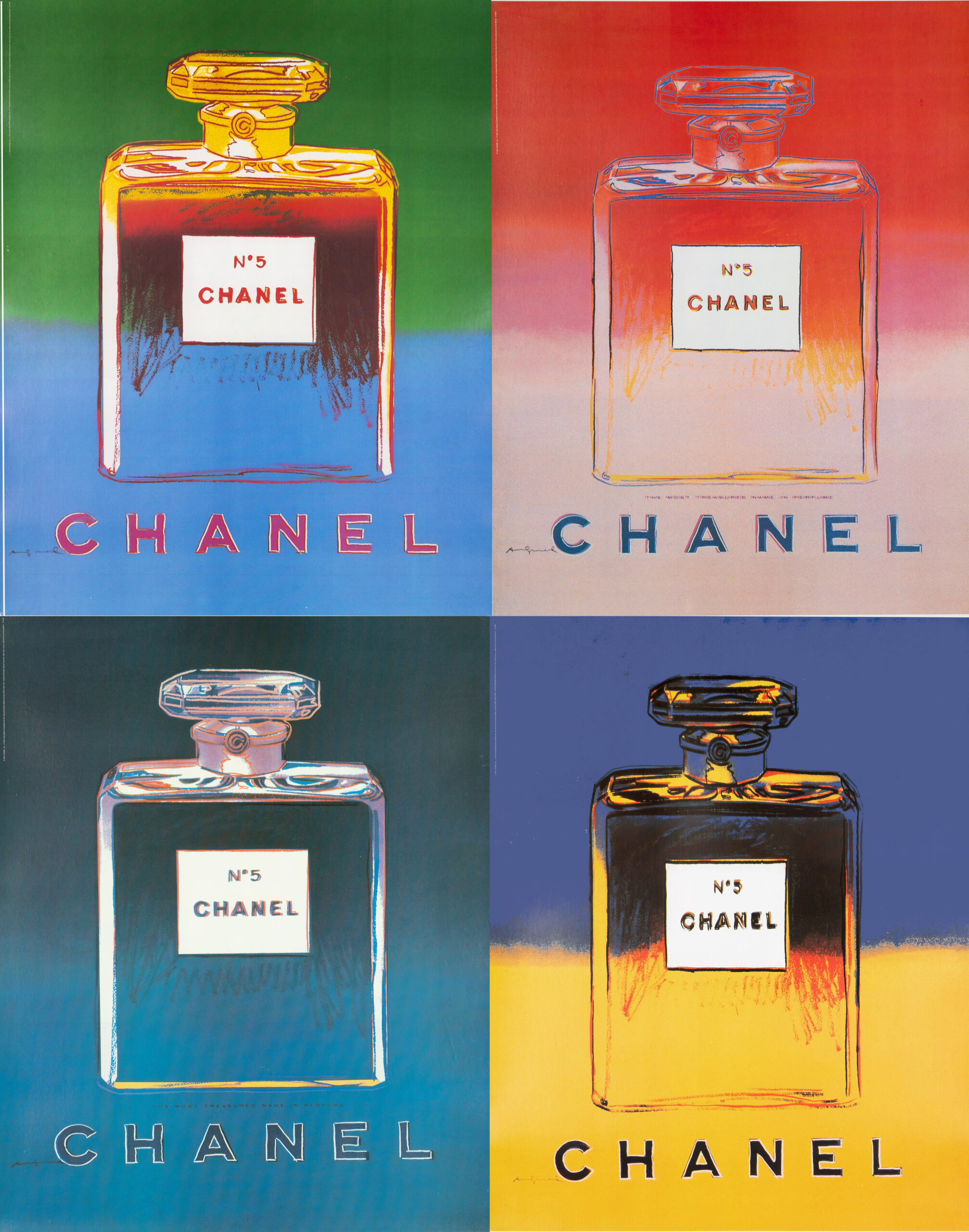 Andy Warhol Chanel N5 Original posters Perfume Complete Set of 4 posters (22 x 29 inches)