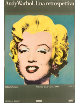 ANDY WARHOL RETROSPECTIVE 1990 VINTAGE POP ART POSTER MARILYN ON LINEN Original Authentic
