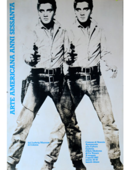 Double Elvis (Silver) by Andy Warhol 1987 on linen Arte Americana Exposition Original Authentic