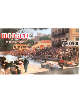 1969 Grand Prix Automobile of Monaco by artwork by Maestri on linen