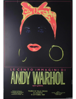 Andy Warhol Le Cento Immagini 1989 on linen Genoa Exposition Original Authentic