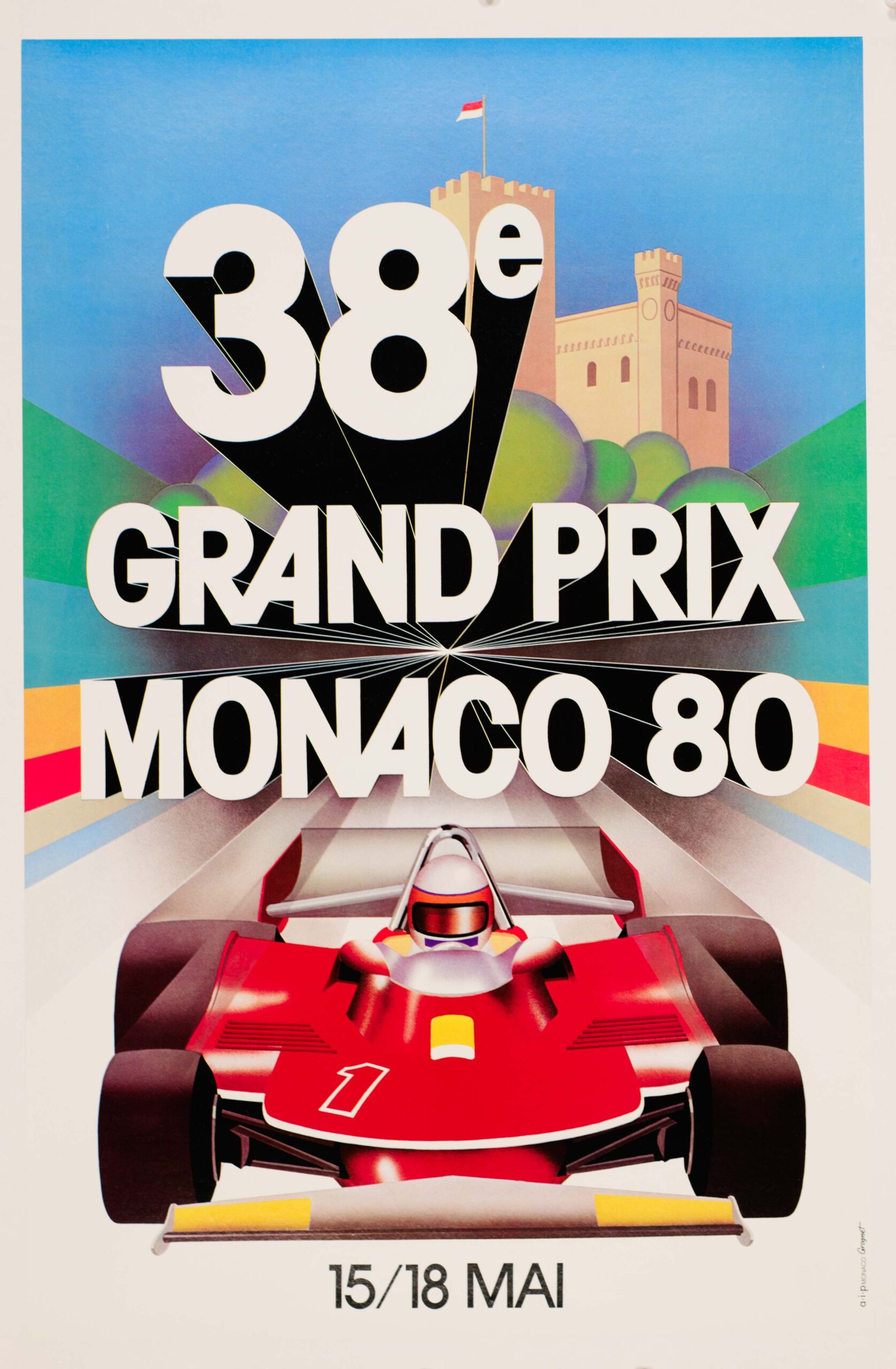 Monaco Grand Prix 1980 by J Grognet on linen