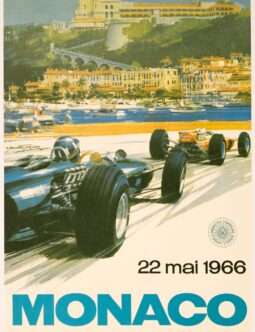 Monaco Grand Prix 25e 1966 by Michael Turner on linen