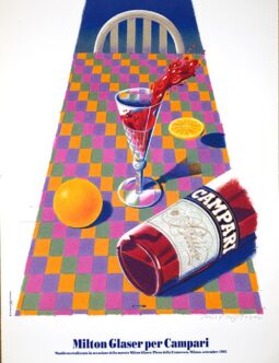 RARE Campari by Milton Glaser signed on arches paper original ART poster