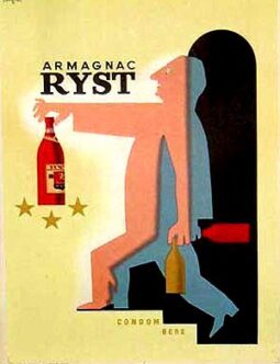 Armagnac Ryst by Raymond Savignac 1943c vintage poster