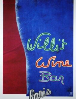 Willi's Wine Bar by King 1996 Serigraph original vintage poster