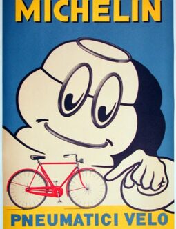 Bibendum Michelin Man Italian Bicycle Tires 1950 ORIGINAL VINTAGE POSTER