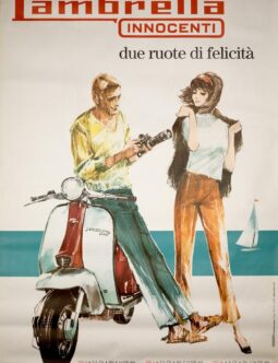 Lambretta Innocenti 1963 by Pietro Vera ORIGINAL VINTAGE Italian POSTER