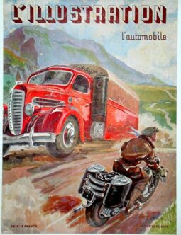 L'Illustration motorcycle poster 1941 ORIGINAL VINTAGE POSTER