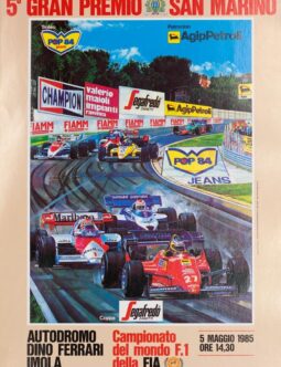 1985 Grand Prix Automobile San Marino on linen by MIchael Turner
