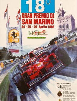 1998 Grand Prix Automobile San Marino on linen by MIchael Turner