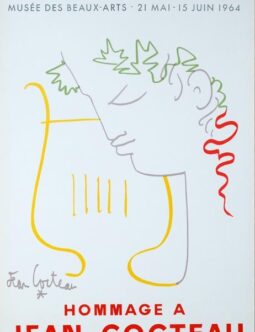 Hommage a Jean Cocteau for the Ville de Nantes 1964 original stone lithograph