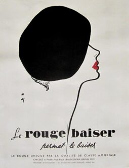 Rouge Baiser poster by Rene Gruau on linen