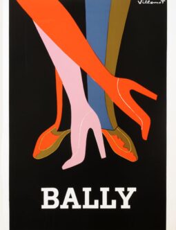 Bally by Bernard Villemot original vintage poster on linen