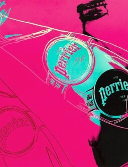 ANDY WARHOL Perrier Red VINTAGE POP ART POSTER ON LINEN