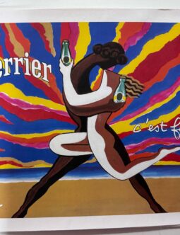 Perrier C’est Fou ! by Bernard Villemot original 1980 vintage poster on linen Perrier C'est Fou ! by Bernard Villemot original 1980 vintage poster on linen