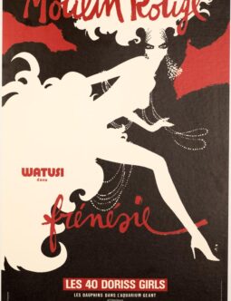 Moulin rouge Frenesie WAtusi poster by Rene Gruau on linen