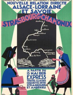 ROGER BRODERS STRASBOURG-CHAMONIX ORIGINAL VINTAGE FRENCH TRAVEL POSTER 1926