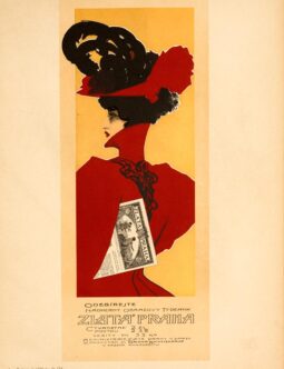 ZLATA PRAHA BY OLIVIA VINTAGE FRENCH POSTER MAITRE DE L'AFFICHE 1895/99