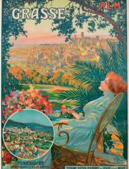 Grasse by David Dellepiane 1900 ORIGINAL VINTAGE FRENCH TRAVEL POSTER