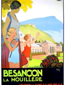 Besancon Tennis by Pillot 1923 vintage French TRAVEL POSTER