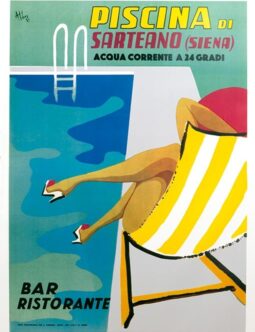 Piscina Sarteano VINTAGE Italian POSTER