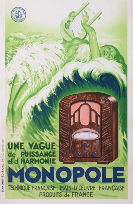 Monopole Radio 1934 original french poster