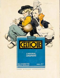 Celtique Cigarettes by Rene Vincent c1925 on linen original french poster
