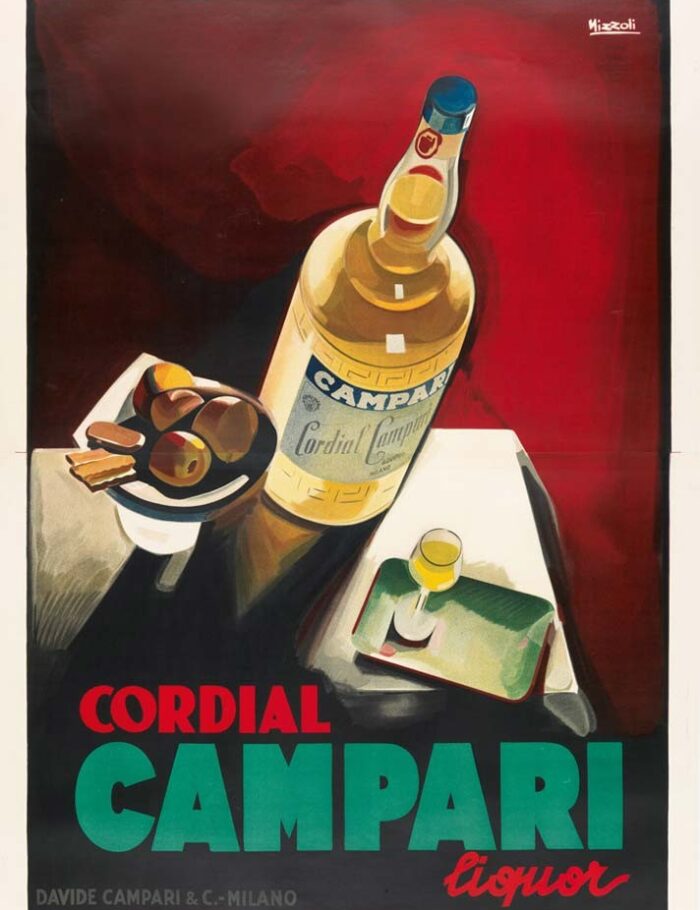 Cordial Campari by Marcello Nizzoli 1925 RARE original vintage poster on linen