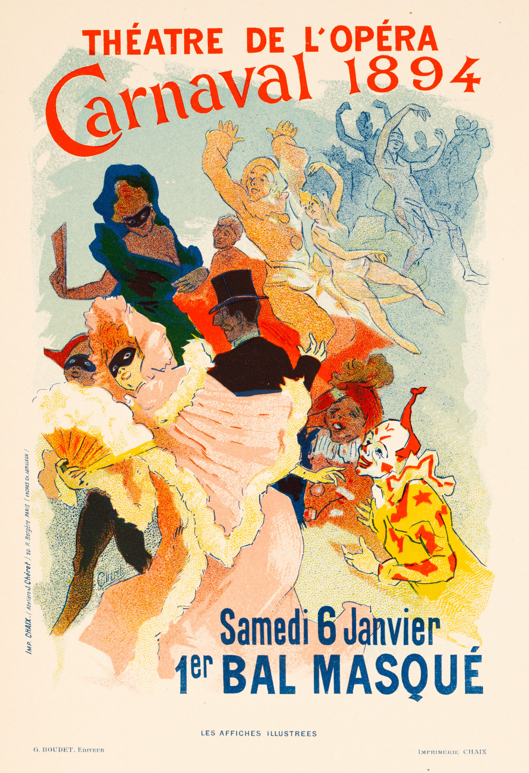 Carnaval 1894 Theatre de l'opera by Cheret for Les Affiches Illustrees