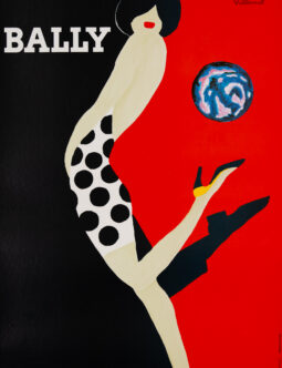 Bernard Villemot – Bally Kick (Originally 1989, 1990s Printing) Vintage Poster