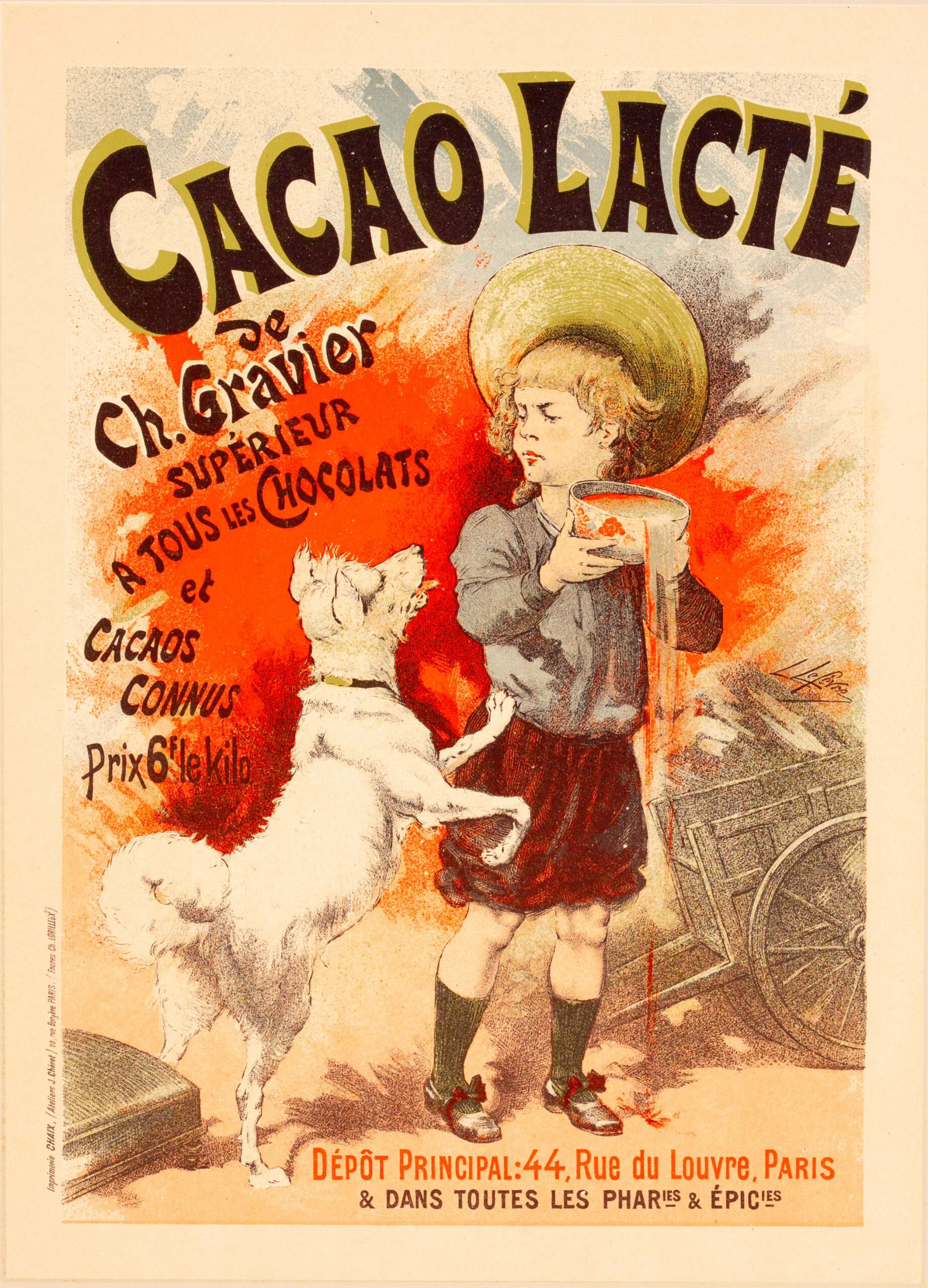 Lucien Lefèvre – Cacao Lacté (Les Maîtres de l’Affiche, 1895–1899) Original Lithograph – Chaix, Paris – Linen