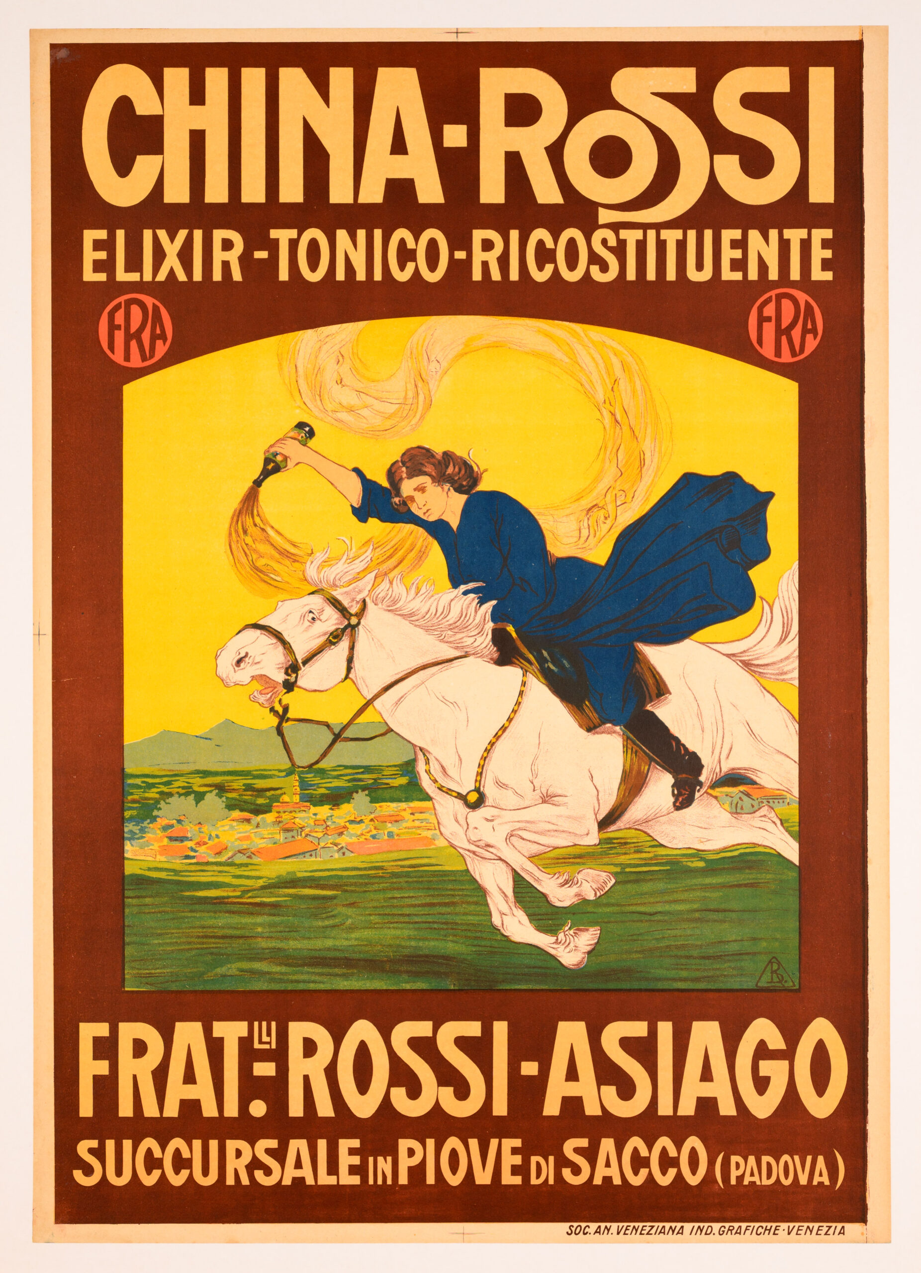 China Rossi Elixir Tonic c1930 original italian poster