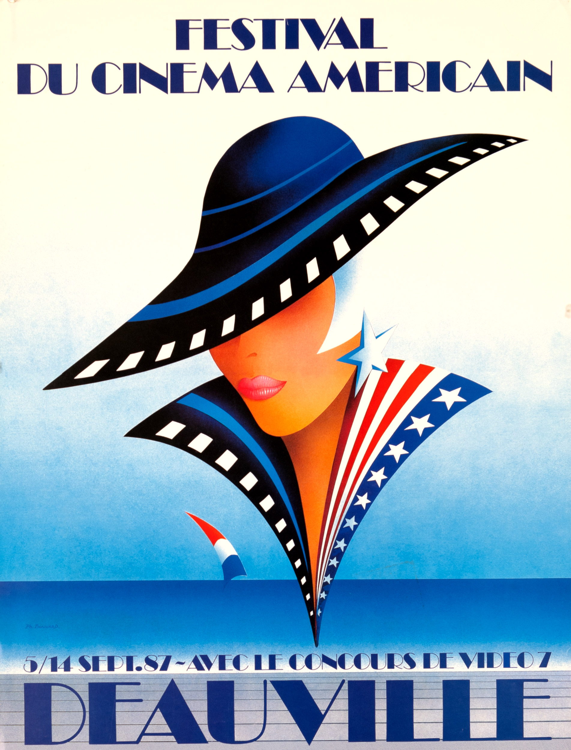 Festival du Cinema American a Deauville by PH Bonnard 1987 on linen