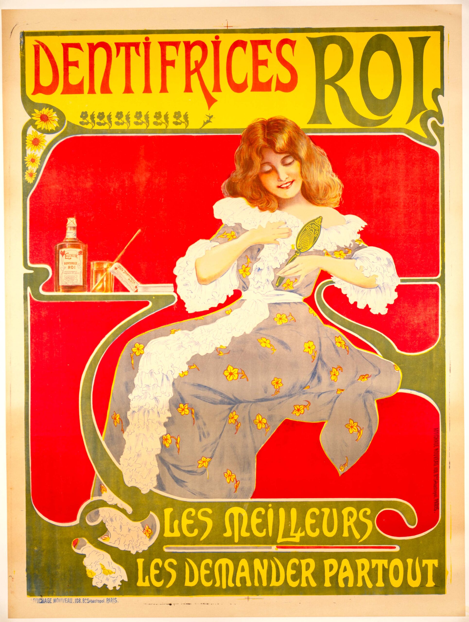 Dentifrices Roi 1890's Toothpaste original french poster