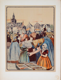 Fernand Piet – Marche en Zélande (1898) – L’Estampe Moderne Original Stone Lithograph