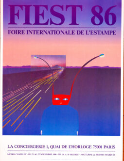 Fiest 1986 Foire Internationale de l'Estampe by Jean Michel Folon original serigraphie