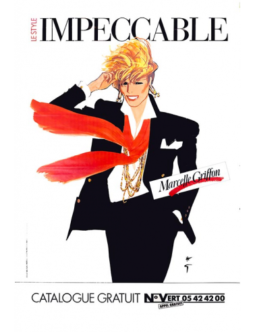 Impeccable poster by Rene Gruau on linen 1980's original